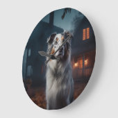 Australian Shepherd Halloween Scary Grote Klok (Hoek)