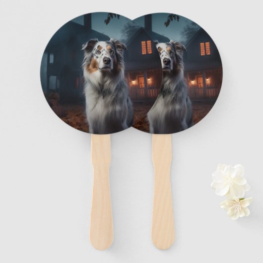 Australian Shepherd Halloween Scary Handwaaier (Voorkant en achterkant)