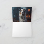 Australian Shepherd Halloween Scary Kaart (Binnen)
