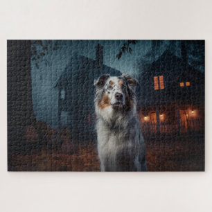 Australian Shepherd Halloween Scary Legpuzzel