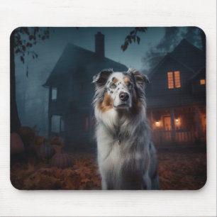 Australian Shepherd Halloween Scary Muismat