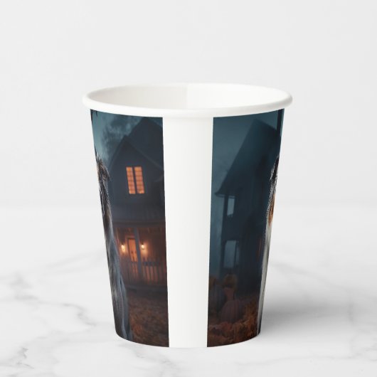 Australian Shepherd Halloween Scary Papieren Bekers (Links)