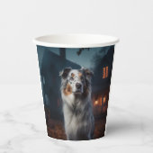 Australian Shepherd Halloween Scary Papieren Bekers (Voorkant)