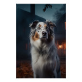 Australian Shepherd Halloween Scary Perfect Poster (Voorkant)