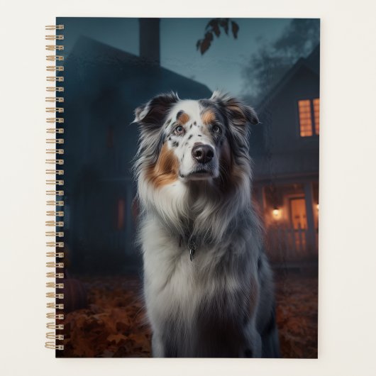 Australian Shepherd Halloween Scary Planner (Voorkant)