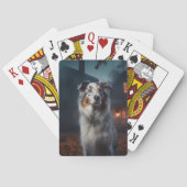 Australian Shepherd Halloween Scary Pokerkaarten (Achterkant)