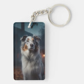 Australian Shepherd Halloween Scary Sleutelhanger (achterkant)