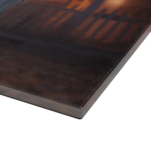 Australian Shepherd Halloween Scary Snijplank (Hoek)