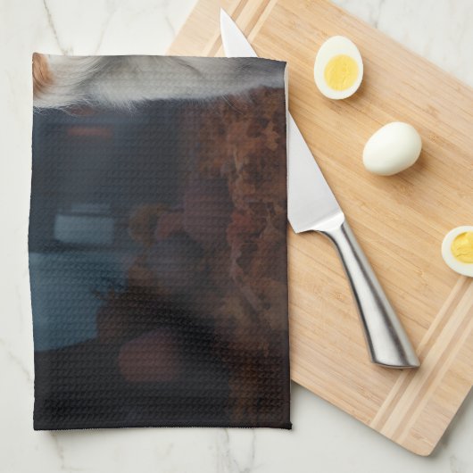 Australian Shepherd Halloween Scary Theedoek (Quarter Fold)