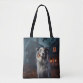 Australian Shepherd Halloween Scary Tote Bag (Voorkant)