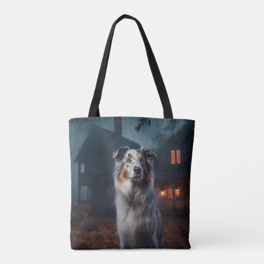 Australian Shepherd Halloween Scary Tote Bag (Achterkant)