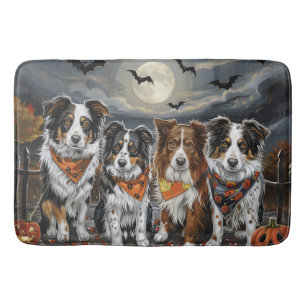 Australian Shepherd Halloween Spooky Badmat