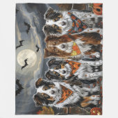 Australian Shepherd Halloween Spooky Fleece Deken (Voorkant)