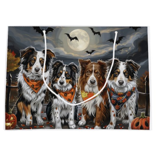 Australian Shepherd Halloween Spooky Groot Cadeauzakje (Voorkant)