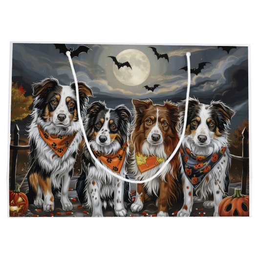 Australian Shepherd Halloween Spooky Groot Cadeauzakje (Achterkant)