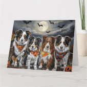 Australian Shepherd Halloween Spooky Kaart (Voorkant)