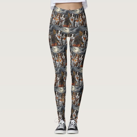 Australian Shepherd Halloween Spooky Leggings (Voorkant)