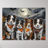 Australian Shepherd Halloween Spooky Poster (Voorkant)