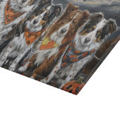 Australian Shepherd Halloween Spooky Snijplank (Hoek)