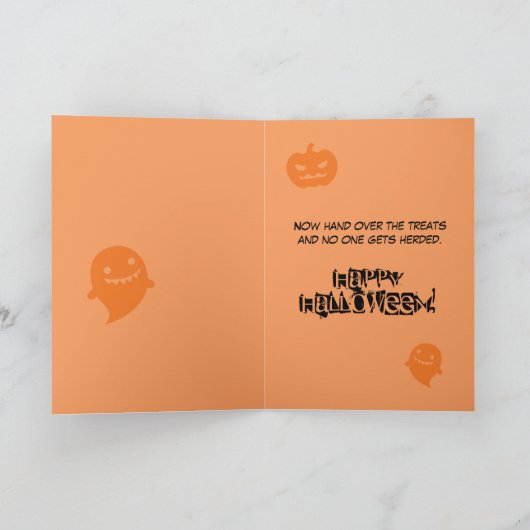 Australian Shepherd Halloween Trick and Trees Kaart (Binnen)