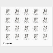 Australian Shepherd Handtekening Gepersonaliseerd Ronde Sticker (Vel)