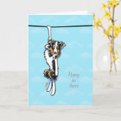 Australian Shepherd Hang in daar Aanmoediging Kaart (Gele Bloem)