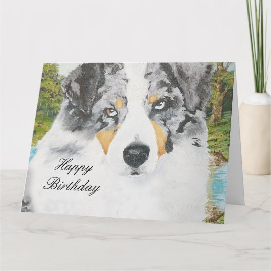 Australian Shepherd Happy Birthday Big Card Kaart (Voorkant)