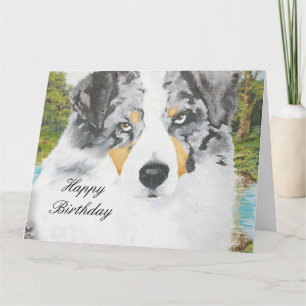 Australian Shepherd Happy Birthday Big Card Kaart