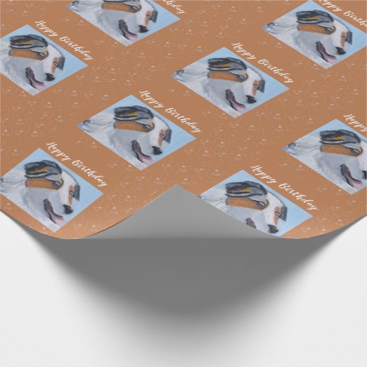 Australian Shepherd Happy Birthday Cadeaupapier (Hoek)