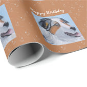 Australian Shepherd Happy Birthday Cadeaupapier (Rol Hoek)