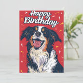 Australian Shepherd Happy Birthday Feestdagenkaart (Staand voorkant)