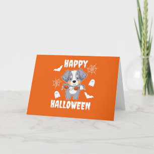 Australian Shepherd Happy Halloween honden kostuum Feestdagen Kaart