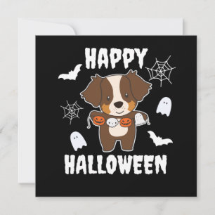 Australian Shepherd Happy Halloween honden kostuum Kaart