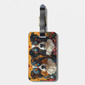 Australian Shepherd Hartrozen Valentijnsdag Bagagelabel (Achterkant verticaal)