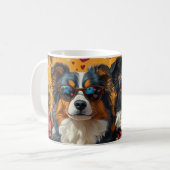 Australian Shepherd Hartrozen Valentijnsdag Koffiemok (Voorkant links)