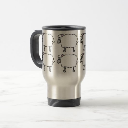 Australian Shepherd Herding Sheep Travel Mug Reisbeker (Voorkant links)