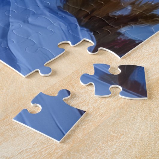 Australian Shepherd Herding Snowballs with Santa Legpuzzel (Zijkant)