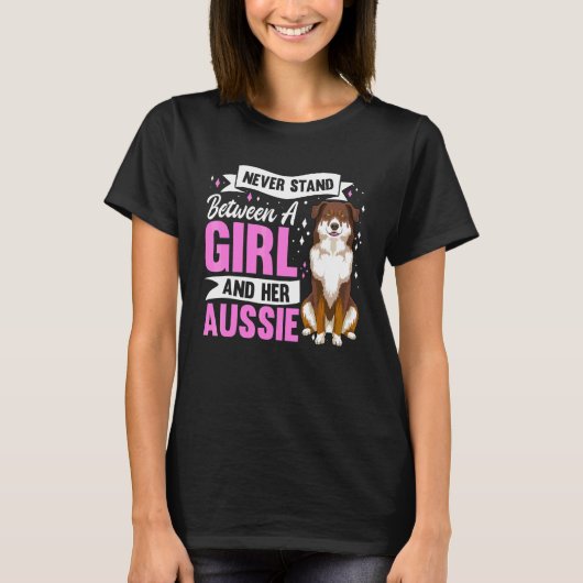 Australian Shepherd-hond Aussie-eigenaar Meisjes T-shirt (Voorkant)