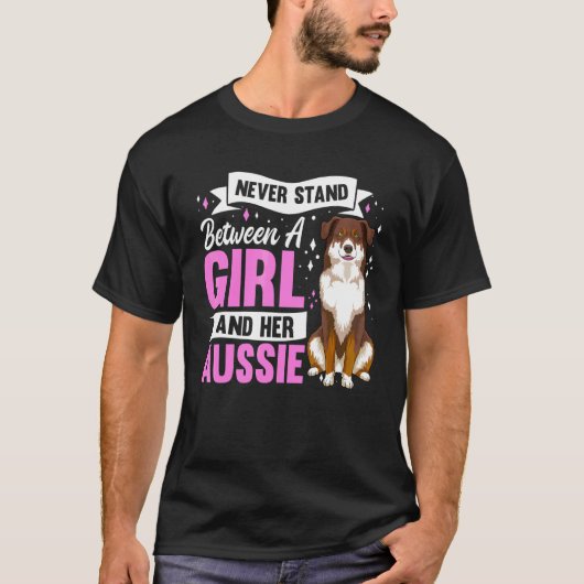 Australian Shepherd hond Aussie eigenaar  Meisjes T-shirt (Voorkant)