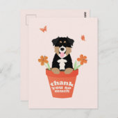 Australian Shepherd-hond in bloempot Dank je wel Briefkaart (Voorkant / Achterkant)
