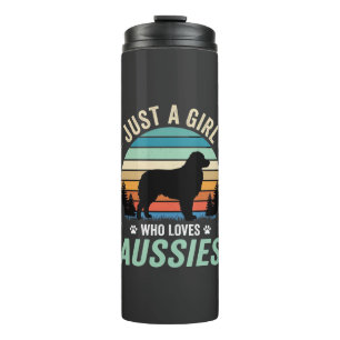 Australian Shepherd Hondenliefhebber Retro Zonsond Thermosbeker