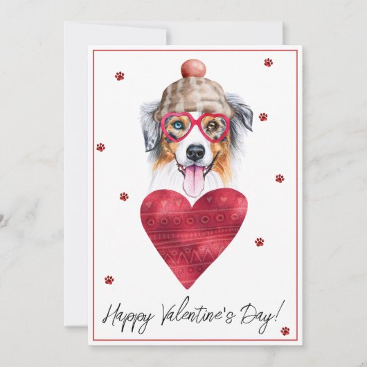 Australian Shepherd Hondenliefhebber Valentijn Gif Feestdagenkaart (Voorkant)