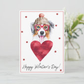 Australian Shepherd Hondenliefhebber Valentijn Gif Feestdagenkaart (Staand voorkant)