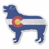 Australian Shepherd Hondenras Colorado Flag Sticker (Voorkant)