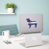 Australian Shepherd Hondenras Colorado Flag Sticker (Laptop op bureau)