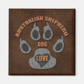 Australian Shepherd Hondenras Magnet (Voorkant)