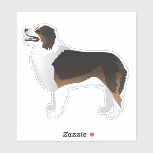 Australian Shepherd Hondenras Side Uitzicht Silhou Sticker (Vel)
