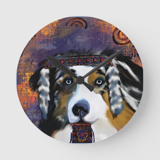 AUSTRALIAN SHEPHERD Horloge Ronde Klok (Voorkant)
