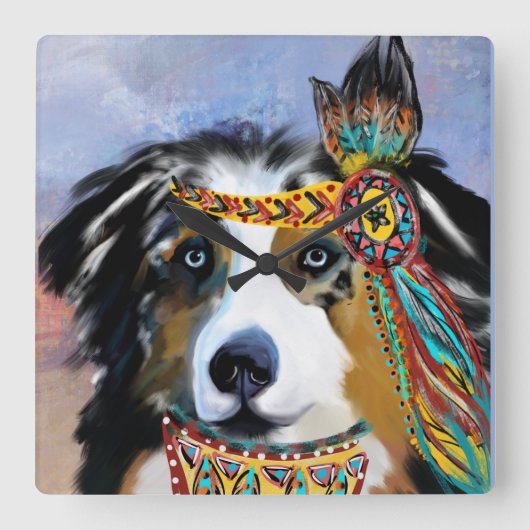 AUSTRALIAN SHEPHERD Horloge Vierkante Klok (Voorkant)