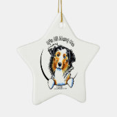 Australian Shepherd IAAM Keramisch Ornament (Rechts)